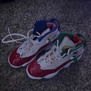 Jordan Kids Sneakers in Red, Green, and Blue
